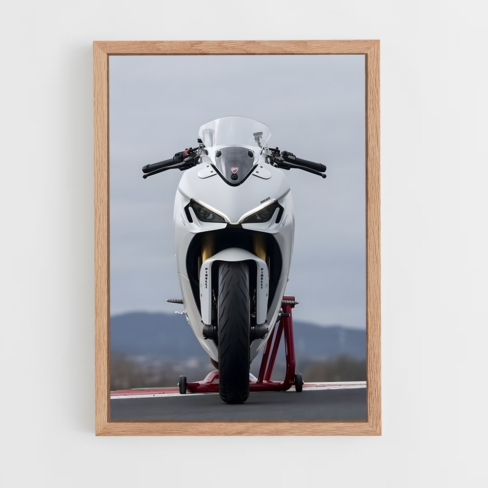 Poster Roadster Blanc – affiche Ducati (vue 4)